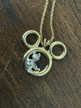 Vintage Mickey Mouse Pendant Necklace with chain